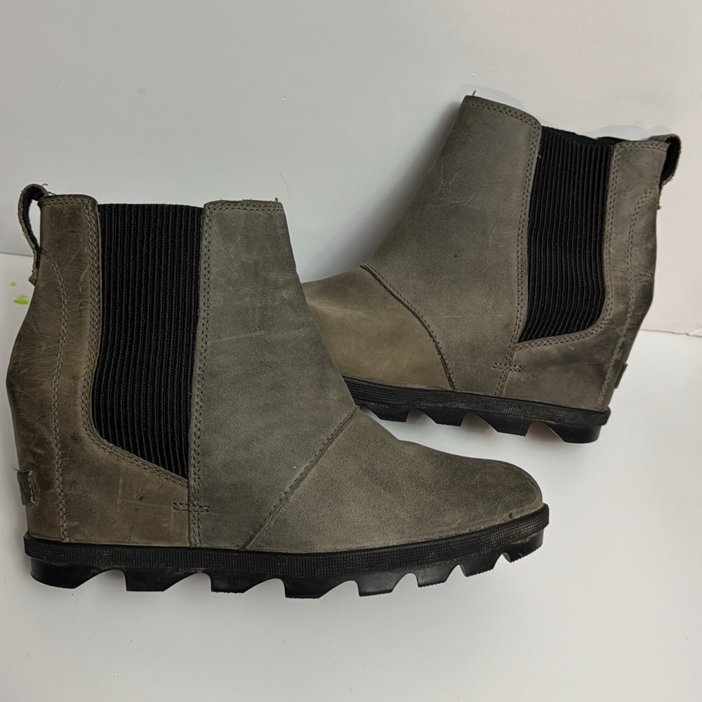 Sz 8.5 WOMENS SOREL JOAN OF ARTIC LEATHER WATERPROOF ANKLE BOOTS